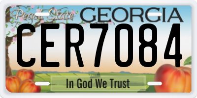 GA license plate CER7084
