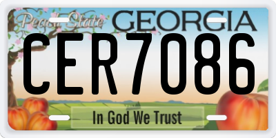 GA license plate CER7086