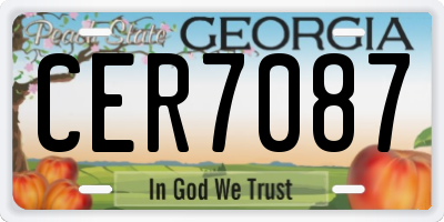 GA license plate CER7087