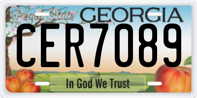 GA license plate CER7089