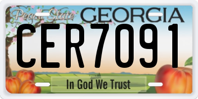 GA license plate CER7091