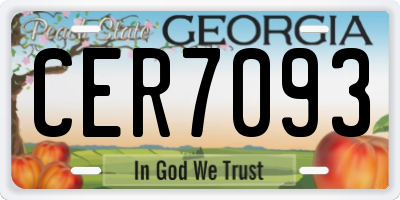 GA license plate CER7093