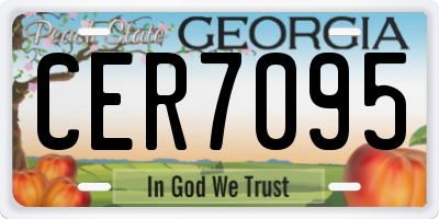 GA license plate CER7095