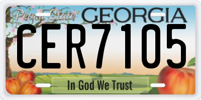 GA license plate CER7105