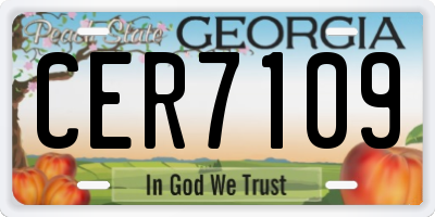 GA license plate CER7109