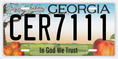 GA license plate CER7111
