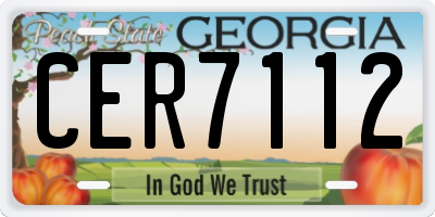 GA license plate CER7112