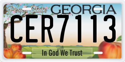 GA license plate CER7113