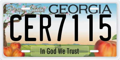 GA license plate CER7115