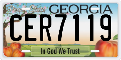 GA license plate CER7119