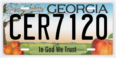 GA license plate CER7120