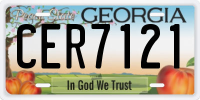 GA license plate CER7121