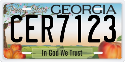 GA license plate CER7123