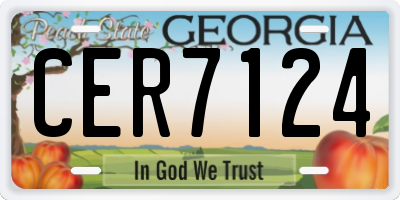 GA license plate CER7124