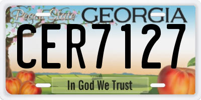 GA license plate CER7127