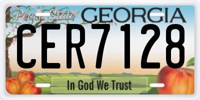GA license plate CER7128