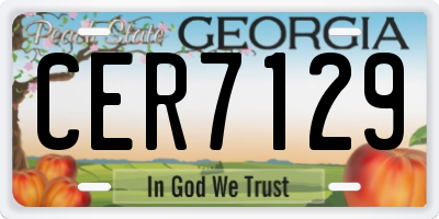 GA license plate CER7129
