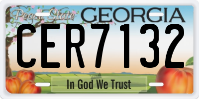 GA license plate CER7132