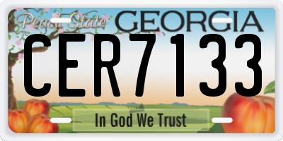 GA license plate CER7133
