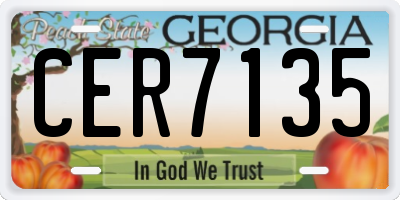 GA license plate CER7135