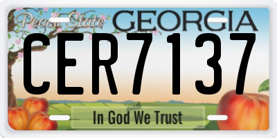 GA license plate CER7137