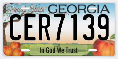 GA license plate CER7139