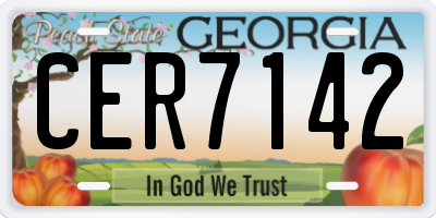 GA license plate CER7142