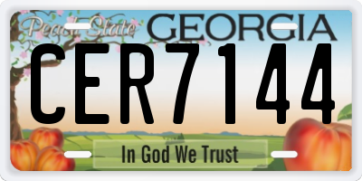 GA license plate CER7144