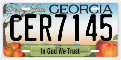 GA license plate CER7145