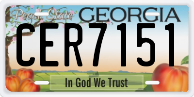 GA license plate CER7151