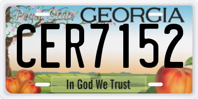 GA license plate CER7152