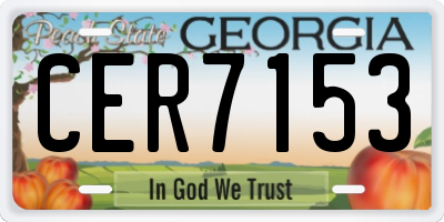 GA license plate CER7153