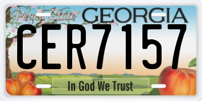GA license plate CER7157
