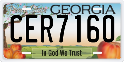 GA license plate CER7160