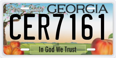 GA license plate CER7161