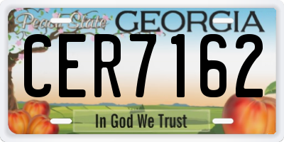 GA license plate CER7162