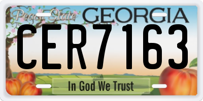GA license plate CER7163