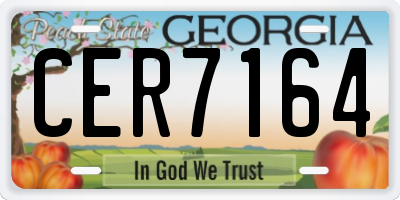 GA license plate CER7164
