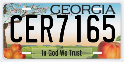 GA license plate CER7165