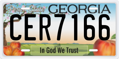 GA license plate CER7166