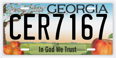 GA license plate CER7167