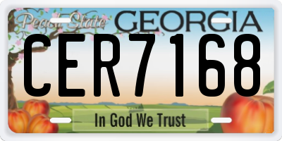 GA license plate CER7168