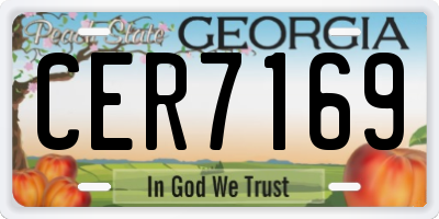 GA license plate CER7169