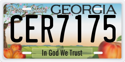 GA license plate CER7175