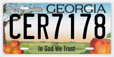 GA license plate CER7178