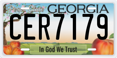 GA license plate CER7179