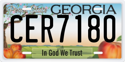 GA license plate CER7180