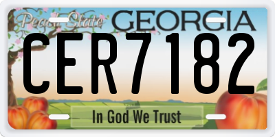 GA license plate CER7182