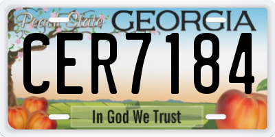 GA license plate CER7184