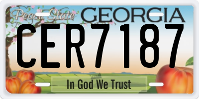 GA license plate CER7187